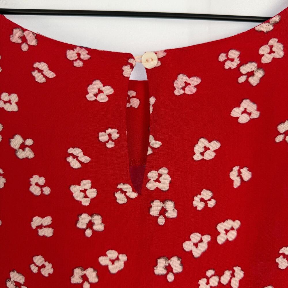 SERAPHINE Nursing Blouse Top Red White Polka Dot Size 14 New Mom Maternity - Picture 8 of 13